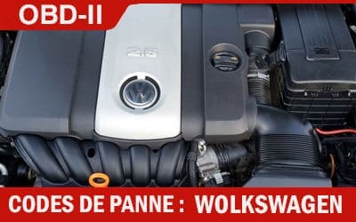 Codes panne obd2 Wolkswagen