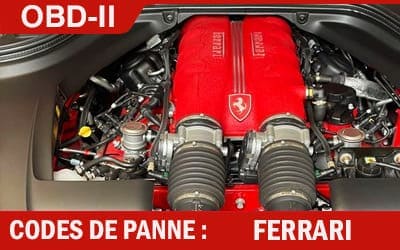 moteur ferrari codes de panne