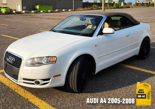 Les huiles Audi A4 2005 à 2008 Audi A4 huile 5w-40