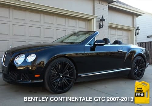 Huile pour Bentley Continentale GTC 2007 à 2013 Bentley noir continentale GTC 2007