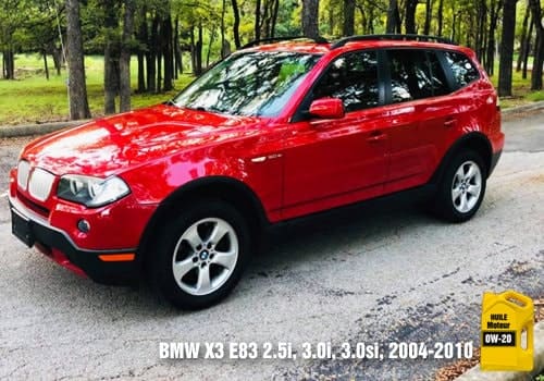 BMW X3 Rouge huile 0w-20
