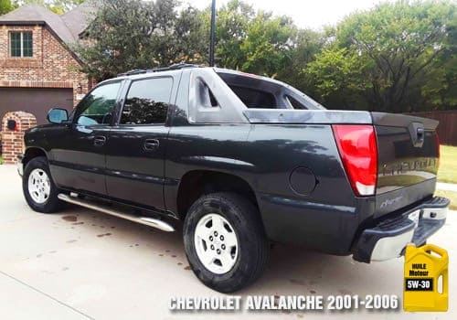 Automobile Chevrolet Avalanche huile 5w-30